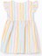 Yeni Sezon Önden Düğmeli Çizgili Kız Çocuk Poplin Elbise 5