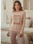 Interlok Kumaş Uzun Kollu Kadın Pijama Takımı Desenli Baskılı 2