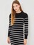 Yeni Sezon Bisiklet Yaka Çizgili Kadın Triko Elbise 2