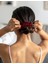 Çocuk Saten Toka - Kraliçe Bordosu – Tekli Lüks Lastik Model Scrunchie 4