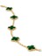 Van Cleef & Arpels Vintage Alhambra Bileklik, 5 Motif Yonca 925 Ayar Sarı Gümüş, Yeşil Malakit Taşlı 3