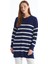 Yeni Sezon Bisiklet Yaka Çizgili Uzun Kollu Kadın Triko Tunik 1