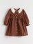 Yeni Sezon Bebe Yaka Kız Çocuk Kadife Elbise 3