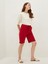 Yeni Sezon Beli Lastikli Düz Cep Detaylı Pamuklu Kadın Bermuda Şort 2