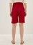 Yeni Sezon Beli Lastikli Düz Cep Detaylı Pamuklu Kadın Bermuda Şort 4
