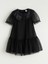 Yeni Sezon Balon Kollu Fırfırlı Kız Çocuk Elbise 3