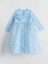 Yeni Sezon Bisiklet Yaka Kız Çocuk Tüllü Dantel Elbise 2