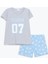 Yeni Sezon Bisiklet Yaka Baskılı Kadın Şortlu Pijama Takımı 5