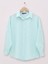 Boydan Düğmeli Gofre Gömlek -Su Yeşili 1