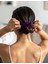 Çocuk Saten Toka - Mor Tutku – Tekli Lüks Lastik Model Scrunchie 4