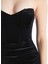 Yeni Sezon Kadın Straplez Düz Kadife Bodycon Elbise 4