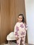 Kız Çocuk Pamuklu Krem Lila Çiçek Desenli Sweatshirt & Tayt Takım 5