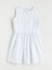 Yeni Sezon Bisiklet Yaka Çizgili Kız Çocuk Elbise 3