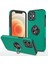 iPhone 12 Kılıf Elit Yüzüklü Kapak - Yeşil 1