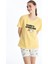 Yeni Sezon Bisiklet Yaka Baskılı Kısa Kollu Kadın Şortlu Pijama Takımı 1