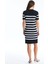 Yeni Sezon Bisiklet Yaka Çizgili Kadın Triko Elbise 4