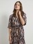 Yeni Sezon V Yaka Desenli Elbise 2