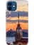 Apple iPhone 12 Kılıf Renkli Baskılı Silikon Kız Kulesi 1