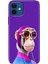 Apple iPhone 12 Kılıf Renkli Baskılı Silikon Monkey 1