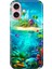 iPhone 16 Plus Kılıf Silikon Desenli Kalıplı Case Island 1