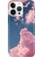 iPhone 16 Pro Max Kılıf Silikon Desenli Baskılı Cover Pembe Bulut 1