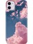Apple iPhone 11 Kılıf Renkli Temalı iPhone 11 Silikon Pembe Bulut 1