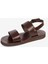 Erkek Kahverengi Hakiki Deri Sandalet 3Y1CS62622 7