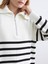 Yeni Sezon Dik Yaka Çizgili Kadın Triko Tunik 3
