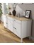 Lumera Iskandinav Konsol 4 Kapaklı 2 Çekmeceli Mdf Profil Ayaklı 180 cm Konsol - Wood Beyaz 4