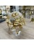 Çiçek Boynuzlu Geyikli Cam Top-Gold (Altın) 1