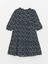 Yeni Sezon Bisiklet Yaka Desenli Kız Çocuk Elbise 3
