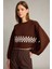 Crop Bisiklet Yaka Nakışlı Triko Kazak G6303AX25WN 1