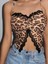 Kadın Leopar Desenli Crop Önden Dantel Detaylı 5095 2