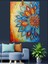 Çiçekli Mandala Soyut Sanat Dekoratif Kanvas - Mdf Ahşap Tablo 1