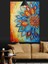 Çiçekli Mandala Soyut Sanat Dekoratif Kanvas - Mdf Ahşap Tablo 2