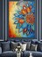 Çiçekli Mandala Soyut Sanat Dekoratif Kanvas - Mdf Ahşap Tablo 4