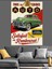 Eski Yeşil Spor Araba Retro Afiş Dekoratif Kanvas - Mdf Ahşap Tablo 5