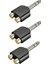 3x 6.35MM 1/4 Inç Erkek Stereo Ila 2 Çift Rca Dişi Y Splitter Ses Adaptör Dönüştürücü (Yurt Dışından) 1
