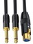 Xlr Dişi Ila Çift 1/4 Inç Y Ayırıcı Kablosu Dişi Xlr Ila Ikiye 6.35MM Mono Ts Fiş Mikrofon Ses Dönüştürücü Adaptör Kordon-A (Yurt Dışından) 5