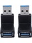 2x 90 Derece USB 3.0 Erkek - Kadın M/f Fiş Adaptör Konnektörü Siyah (Yurt Dışından) 1