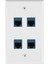 Ethernet Duvar Plakası 4 Port Duvar Plakası Kadın -Kadınla Uyumlu Cat7/6/6e/5/5e Ethernet Cihazları -Blue (Yurt Dışından) 1