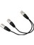 2x Yeni 3pin Xlr Dişi Kriko - Çift 2 Erkek Fiş Y Ayırıcı Kablo Adaptörü 1 Ft Kordon (Yurt Dışından) 3