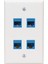 4x Ethernet Duvar Plakası 4 Port Duvar Plakası Kadın -Kadın Cat7/6/6e/5/5e Ethernet Cihazları Için Uyumlu (Yurt Dışından) 5