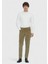Açık Yeşil Düz Dokuma Slim Fit Kadife Casual Pamuk Karışımlı Pantolon 1