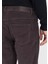 Mürdüm Düz Dokuma Slim Fit Kadife Casual Pamuk Karışımlı Pantolon 4