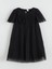 Yeni Sezon Bisiklet Yaka Kurdele Detaylı Kız Çocuk Elbise 1