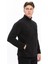 Erkek Polar Ceket Tam Fermuarlı 3 Cepli Siyah Etek Reçme 9