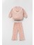 Dantel ve Nakış Detaylı Kız Bebek Takımı – Sweatshirt & Tayt Alt 1