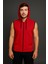 Erkek Kırmızı Fermuarlı Kapüşonlu Kanguru Cepli Kolsuz Interlok YELEK-Y1142 1
