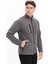 Erkek Polar Ceket Tam Fermuarlı 3 Cepli Gri 3
